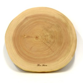 [Cypress] Annual Ring Natural Single Piece Cutting Board, Cooking Plate (Diameter 10.2 inches (26 cm), Slightly Knotty BB