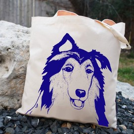 Pet Studio Art Dog Tote Bag, Collie, casual