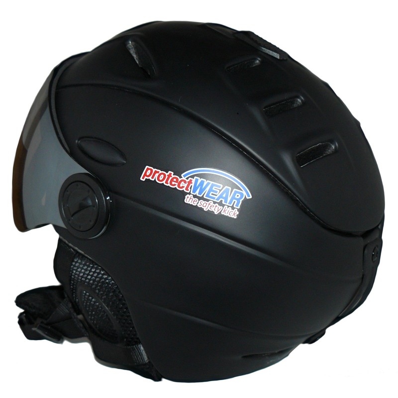 Protectwear Ski helmet MS95 black matt with two visors folding