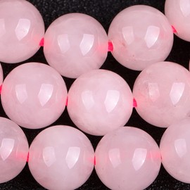 GEM-Inside Natural 8mm Rose Quartz Beads Round Gemstone Semi Precious Loose Beads for Jewellery Making 15''