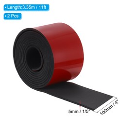 PATIKIL 11Ft x 6 inch x 1/5 inch Pipe Insulation Tape,2Pcs Rubber Sponge Tape with Adhesive Backing Weather Resistant Wrap Tape for Preventing Pipes from Freezing and Damage, Black, Red