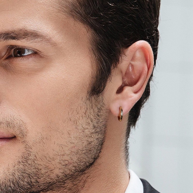 Minnario Surgical Stainless Steel Thin Hoop Earrings 8mm/10mm/12mm Small Huggie