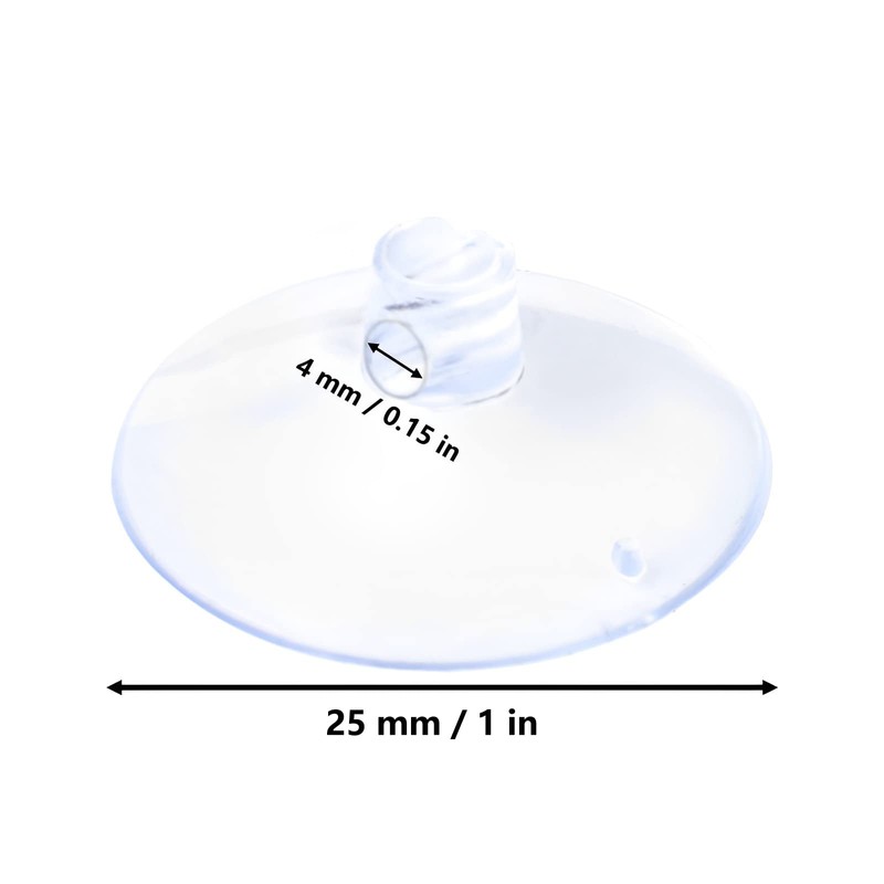 AccEncy Suction Cup 1'' Glass Suction Pads Clear PVC Sucker