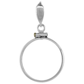 Sterling Silver Penny Bezel Screw Top 19 mm Coin Edge 1 Cent Coin NOT Included