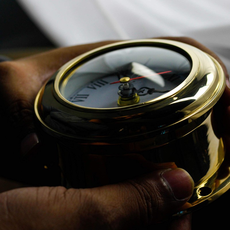 Nagina International MB Ship's Clock Solid Brass Nautical Ships Maritime