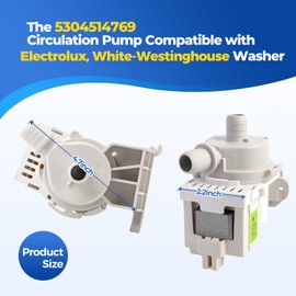 OEM 5304514769 Circulation Pump Compatible with Electrolux WhiteWestinghouse Washer, Replacement Part 5304505224 5304509040 4839358 AP6329664 PS12365825 EAP12365825