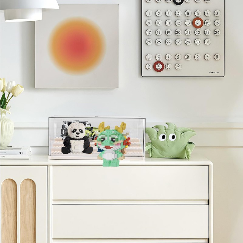 Zoelele Mini Figures Display Case, 4 Layers Stackable Acrylic Middle