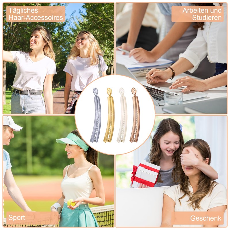 Pack of 4 Banana Clips, Banana Hair Clips, Women's Hair