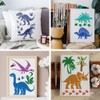 MAYJOYDIY 4Pcs Dinosaur Stencils 11.7×8.3inch Tyrannosaurus Rex Template Dinosaur Paw