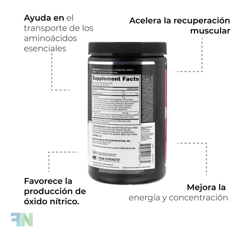 On Essential Amino Energy 10.6oz Sabor Frutas mixtas