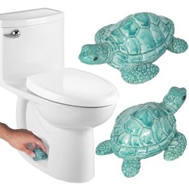 Turtle Toilet Bolt Covers Decorative Toilet Knob Covers for Bottom of Toilet, Toilet Screw Cover Caps Sea Turtle Toilet Bolt Caps Coastal Decor Home Beach House Decor Bathroom, Easy to Install 2pcs