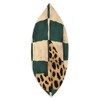 Green Vintage Checkered Cheetah Print Kiss Pattern Throw Pillow