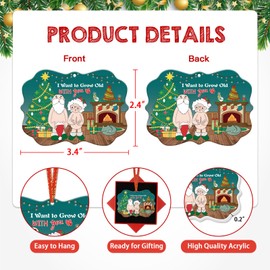 JUESMOS Funny Christmas Ornaments for Couple I Want to Grow Old with You Ornament Husband Wife Christmas Ornaments for Tree Decoration Naught Christmas Ornament Gifts for for Boyfriend Girlfriend