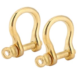 2pcs D Shackles Golden D Rings Heavy Duty Shackle 10mm for Connecting Chains and Wire Ropes