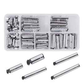 PH PandaHall 200 pcs 5 Sizes Iron Slide On End Clasp Tubes for Jewellery Making Handcraft Works Necklace Bracelet