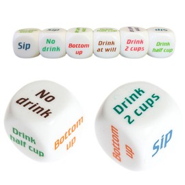 Ieron 6 Pcs Dice Bar Toy Rule Creation Party Fun Drinking Games Drinks Competition Game