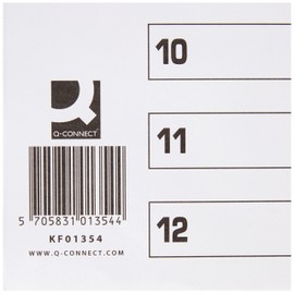 Q-Connect KF01354 1-12 Polypropylene Index A4 Multi Punched - White