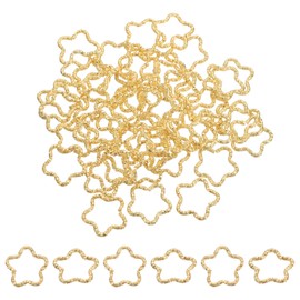 sourcing map 50Pcs Open Jump Rings, 16mm Twisted Star Shape Connectors for DIY Crafts Bracelet Necklaces Jewelry Making, Light Gold
