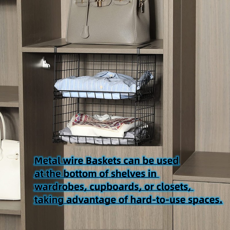 Under Shelf Basket Storage 2Pack - 11.8in Metal Under Cabinet