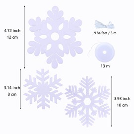 SaktopDeco - 40 adornos de copo de nieve de color blanco para colgar copos de nieve para decoración de fiesta de invierno para árbol de Navidad al aire última intervensión