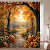 Fall Shower Curtains for Bathroom, Pathway in The Woods Autumn