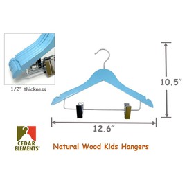 Kids Hangers with Metal Clips Pant Bar 4T-10 (Air Blue)