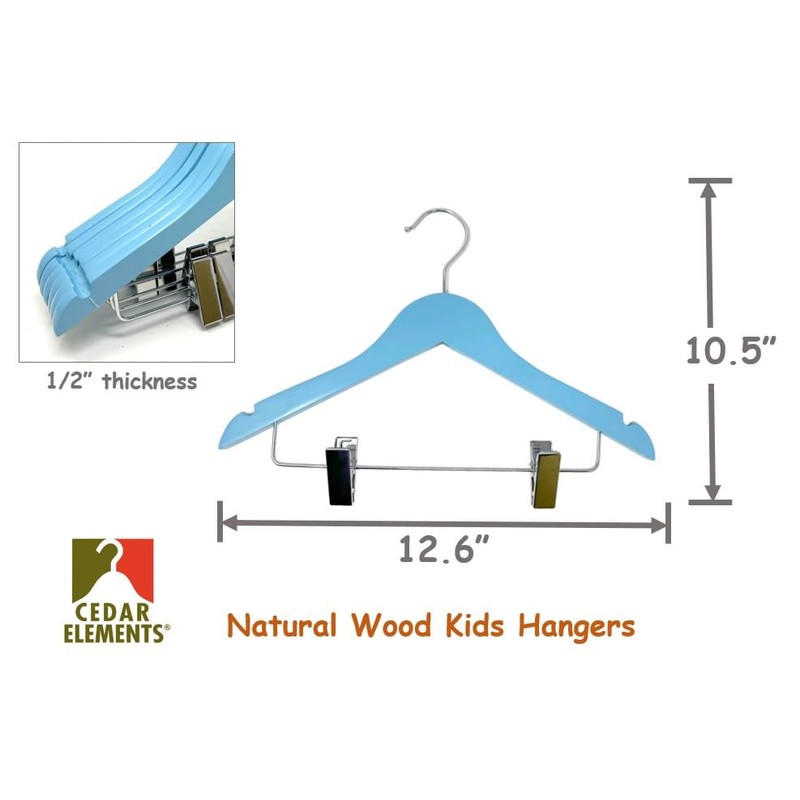 Kids Hangers with Metal Clips Pant Bar 4T-10 (Air Blue)