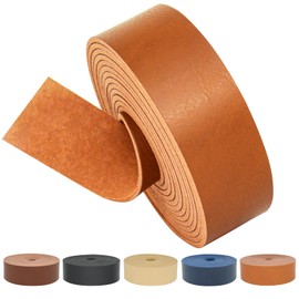 ABIDISO Correa de piel sintética de 1 pulgada de ancho y 100 pulgadas de largo, piel suave de alta calidad para proyectos de manualidades, tiras de cinturón de piel, taller de pasatiempos, café