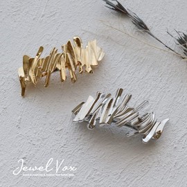 JewelVOX Barrette, Metal Hair Access, Women's, Gold, Silver, Hair Arrangement, Simple, Bundled Hair for Adults (Gold)