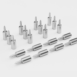 Pack of 20 Shelf Brackets, Solid Steel Shelf Anchors for Wooden Domes and Glass Shelves for Furniture, Cabinets, Kitchen Cabinets (+20 Protectors)