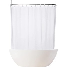 zokyer Clawfoot Tub Shower Curtain Wrap Around 108x72 Inch Extra Wide White Long Large Claw Foot Round Bathroom Decor Polyester Fabric Hooks 18 Pack