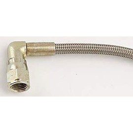 JEGS Pre-Assembled Brake/Hydraulic Clutch/Slave Cylinder/Mechanical Gauge Hose | -3AN Straight To 90 Degrees | 16 “ Long | Made In USA | Braided Stainless Steel | One Per Package
