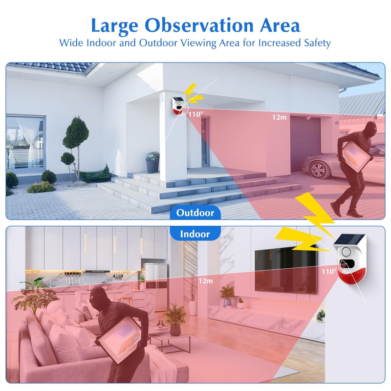 Yasorn Motion Sensor Alarm, Outdoor Motion Sensor with Remote Control,