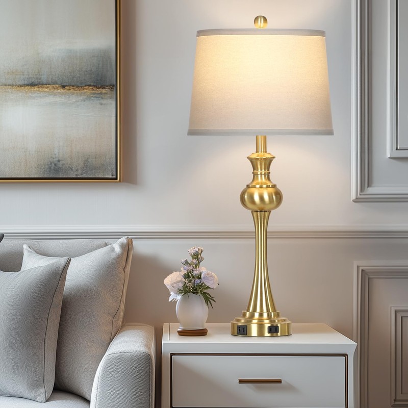 Cinyirong 28.75" Gold Table Lamps for Living Room,Touch Lamps for