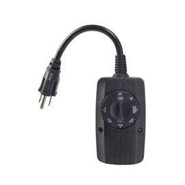 Woods 2001WD Outdoor UL Listed 24 Hour Dusk until Dawn Outlet w/Photocell Light Sensor, Settings for on, off, dusk till dawn, or on at dusk & 2, 4, 6, 8 hour countdown, 1 Grounded Outlet, 6" Cord