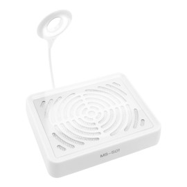 VOCOSTE Nail Dust Collector with Lamp, Nail Vacuum Dust Collector Kit, Low Noise Nail Fan Dust Collector, Dust Collector Nail Tech for Manicure Acrylic Gel Nails Polishing, White