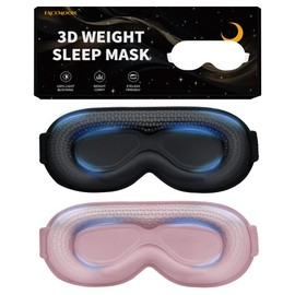 3D Sleep Mask for Women Men Weighted Sleeping Mask 2 Pack (Black,Pink)