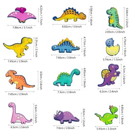 vinsiora 12-Piece Set of Cute Dinosaur Fridge Magnets - Fun & Functional Home Decor (Dinosaur Fridge Magnets)