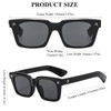 LJCZKA Rectangle Thick Frame Sunglasses for Women Men Retro 90s