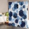 Litabel Modern Extra Long Shower Curtain for Bathroom, Blue Geometric