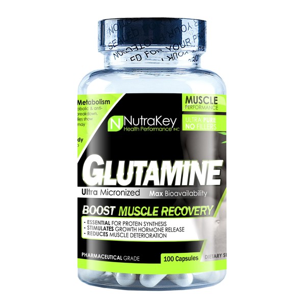 NutraKey Glutamine 900mg, 100 Count