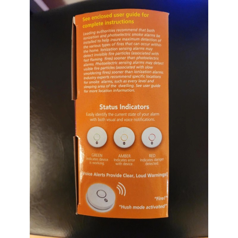 Kidde 21027537 Smoke Alarm 120V w/Voice Alarm, color status ring,
