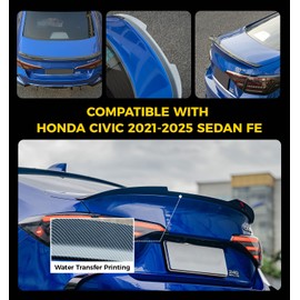 Xprite Spoiler Wing Compatible with 2021-2025 Honda Civic Sport Spoiler 11th Civic Rear Trunk Spoiler, JDM Style ABS Material - Carbon Fiber Pattern