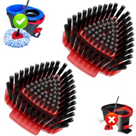 Fatmass 2 Pack Upgraded Spin Mop Replace Scrub Mop Brush Compatible with O Cedar 2 Tank RinseClean, Great for Kitchen, Deck, Bathroom and Shower Floor Scrubber
