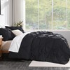 Andency Black Pinch Pleat Comforter Full(79x90Inch), 3 Pieces(1 Pintuck Comforter