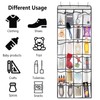 Large Hanging Shoe Organizer, 24 White Mesh Pockets Over the