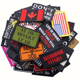 Random Bundle 12 Pieces Tactical Morale Patches, Embroidery Hook and Loop Mix Pack Patches for Tactical Gears, Vest, Uniforms