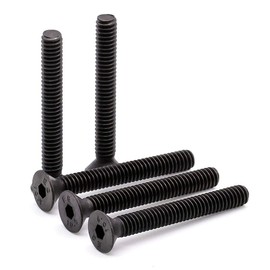 Glvaner M6 x 50mm Flat Head Socket Cap Screws Bolts 20 pcs 10.9 Grade Alloy Steel Black Oxide Finish Full Thread
