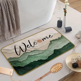 JUIOEIU Abstract Boho Decorative Doormat, Abstract Sunshine Floor Mat, Retro Boho Welcome Doormat for Home Indoor Outdoor Front Door Porch Entrance (17 x 30 Inch)