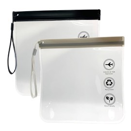 Qgond 2 Pack TSA Approved Clear Toiletry Bags for Liquids, Reusable Quart Size Travel Bags with Handles and Triple-Zip Seal, Waterproof & Leakproof Security Bags for EU UK US Airport Regulations